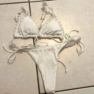 White thong bikini